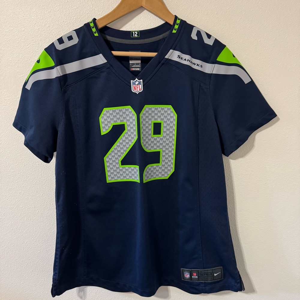 Nike Seattle Seahawks Earl Thomas 29 Navy Fan Jersey On Field X-Large